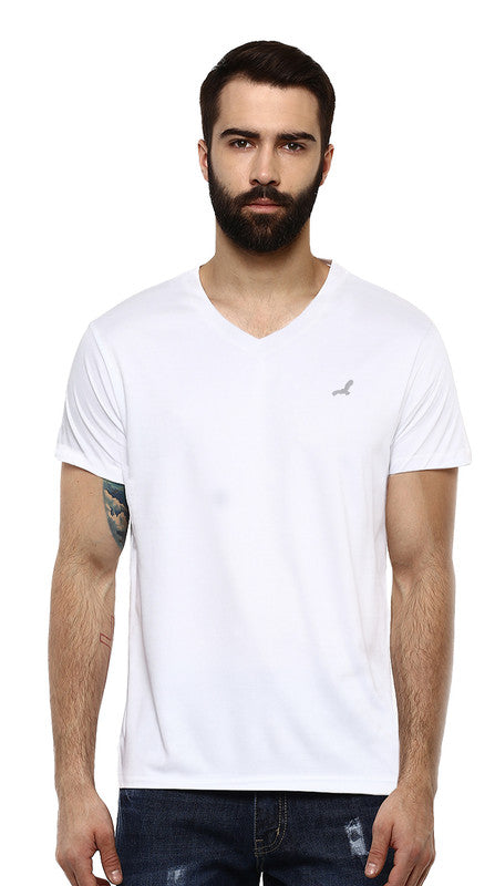 Men's V Neck Half Sleeves T-Shirts Pack of 2 - White & Black