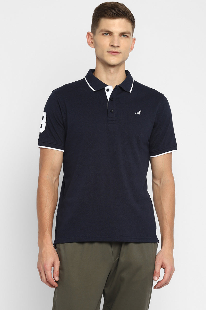 Men's Polo Half Sleeves T-Shirt - Navy Melange