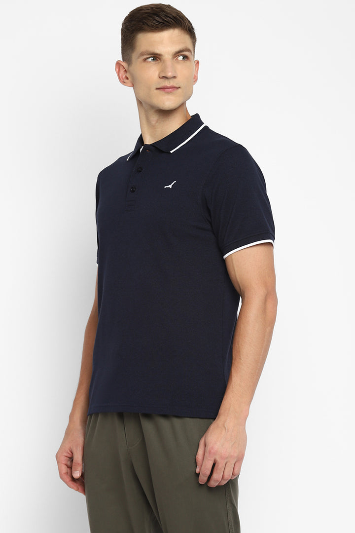 Men's Polo Half Sleeves T-Shirt - Navy Melange