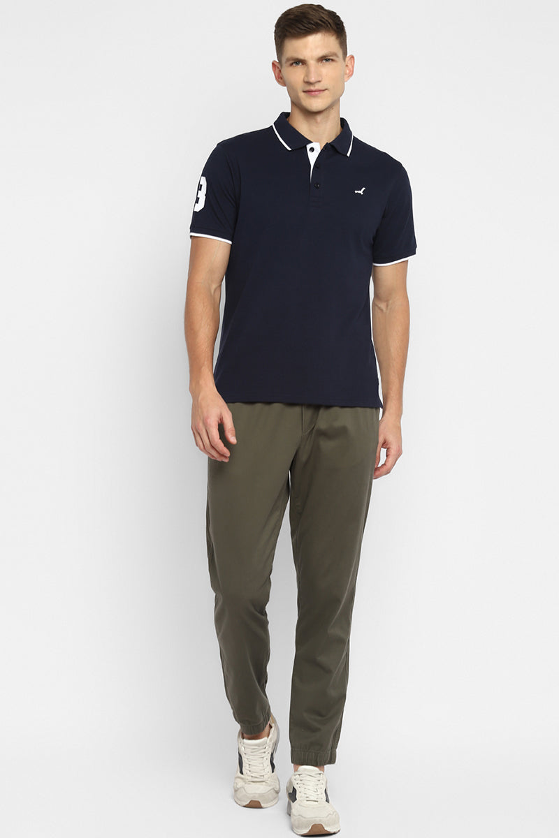 Men's Polo Half Sleeves T-Shirt - Navy Melange