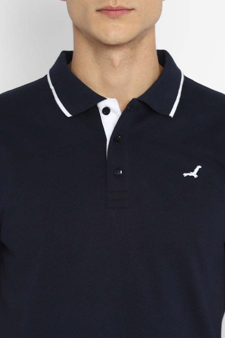 Men's Polo Half Sleeves T-Shirt - Navy Melange