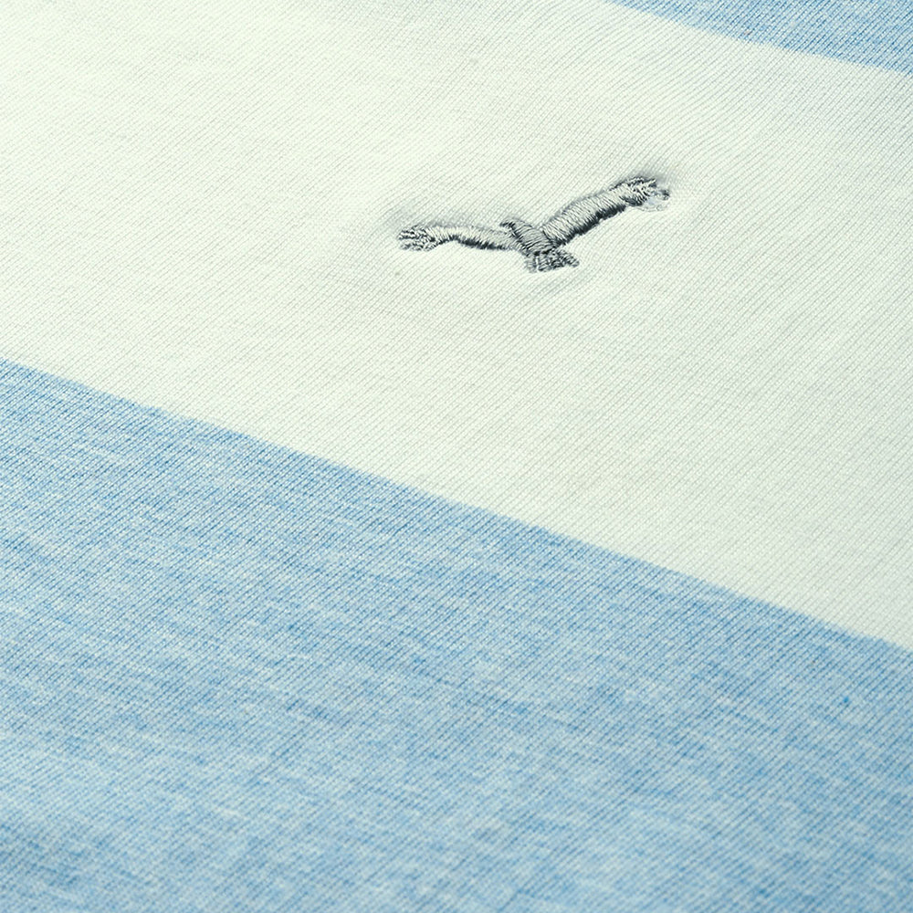 Cotton Round Neck T-Shirt - White & Sky Blue (No Exchange No Refund)