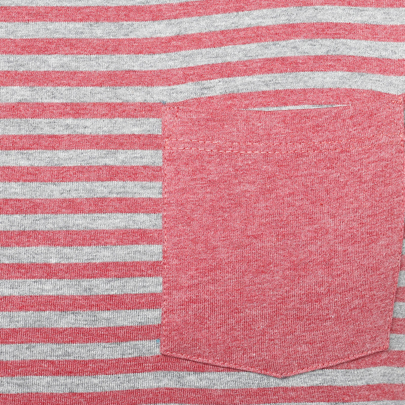 Men's Round Neck T-Shirt - Red & Grey Melange