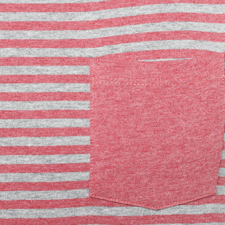 Men's Round Neck T-Shirt - Red & Grey Melange