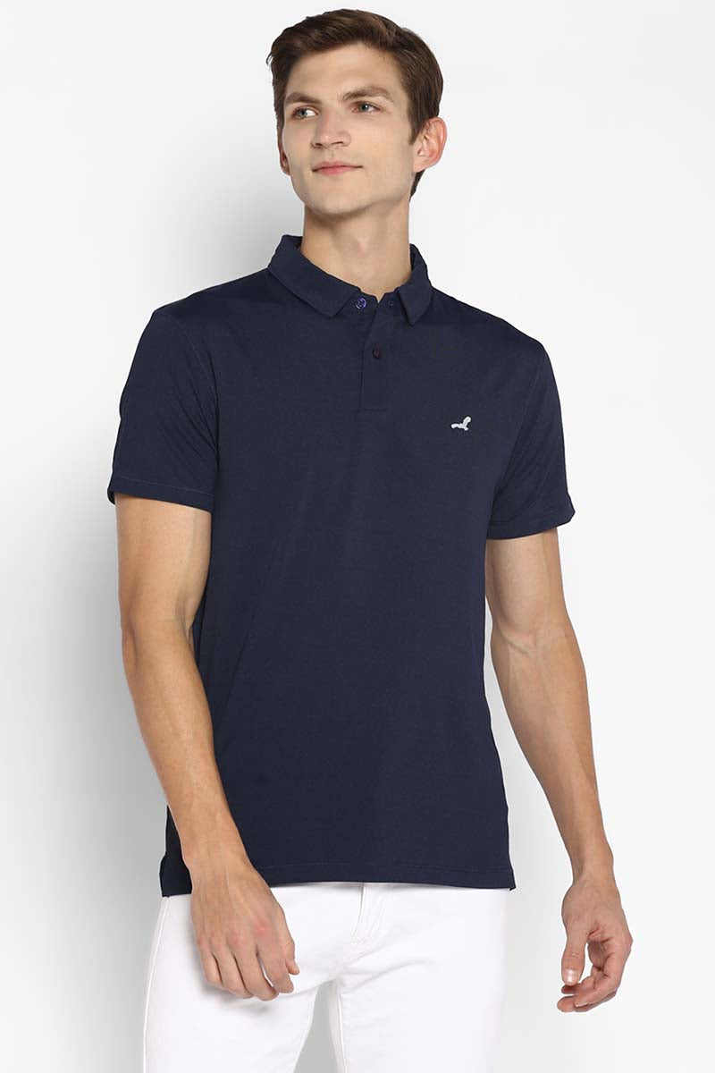 Men's Half Sleeves Sports Polo T-Shirt - Dark Blue