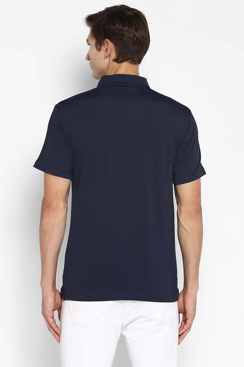 Men's Half Sleeves Sports Polo T-Shirt - Dark Blue