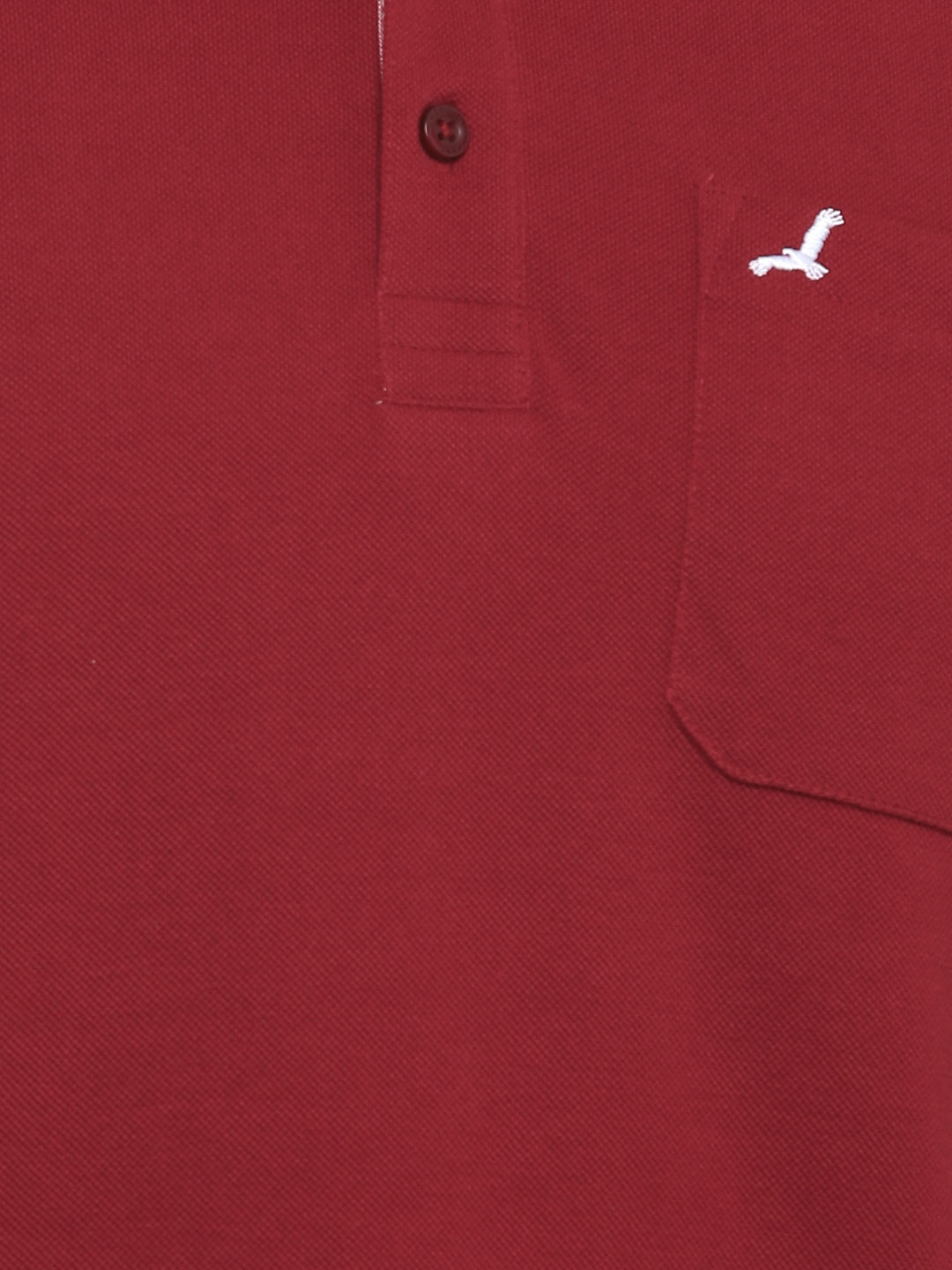 Polo Collar T-Shirt for Men with Pocket - Dark Red