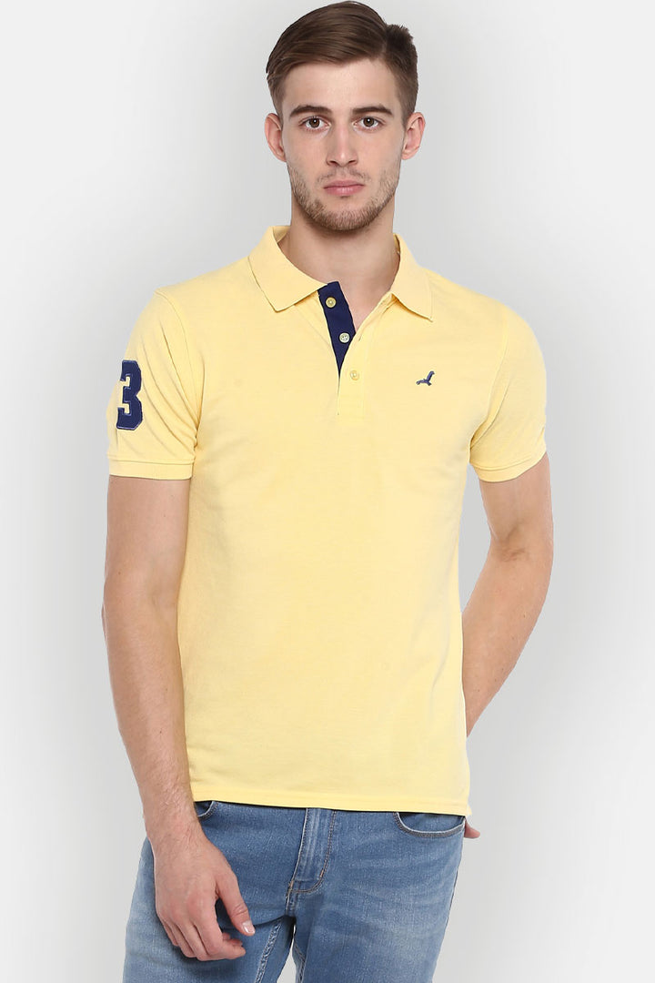 Men's Polo Half Sleeves T-Shirt - Pastel Yellow