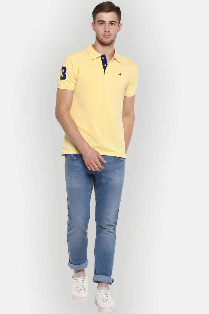 Men's Polo Half Sleeves T-Shirt - Pastel Yellow