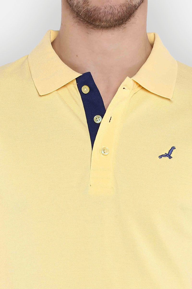 Men's Polo Half Sleeves T-Shirt - Pastel Yellow