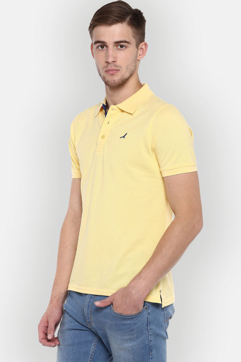 Men's Polo Half Sleeves T-Shirt - Pastel Yellow