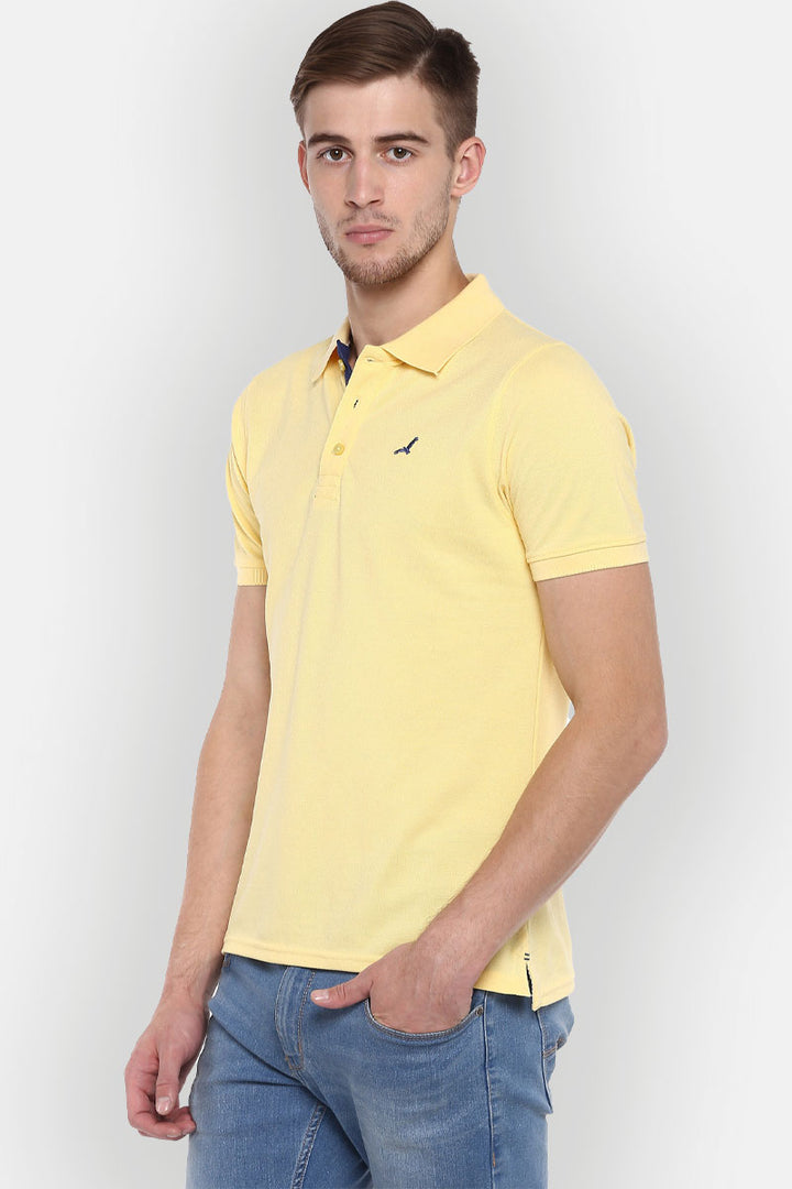 Men's Polo Half Sleeves T-Shirt - Pastel Yellow