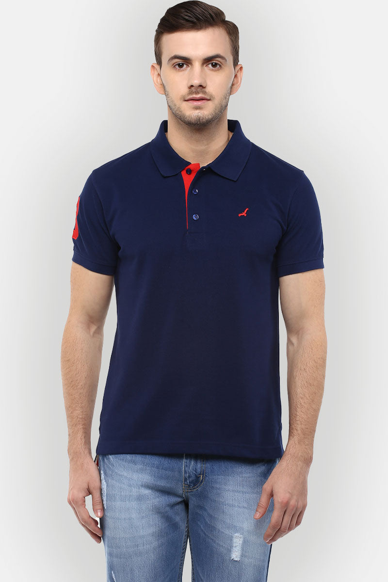 Men's Polo Collar T-Shirt - Navy Blue