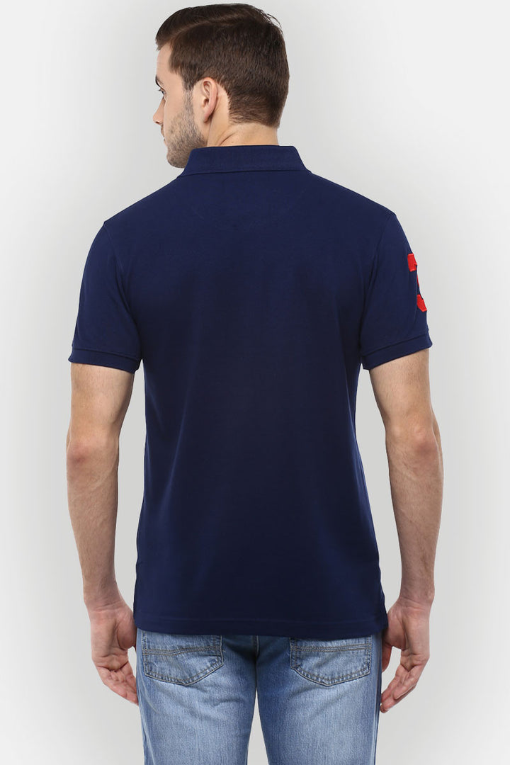 Men's Polo Collar T-Shirt - Navy Blue