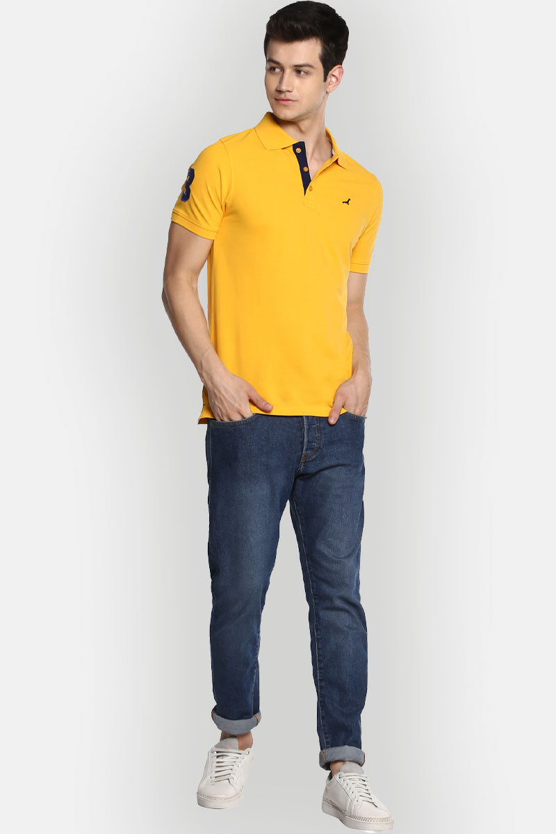 Men's Polo Collar T-Shirt - Amber