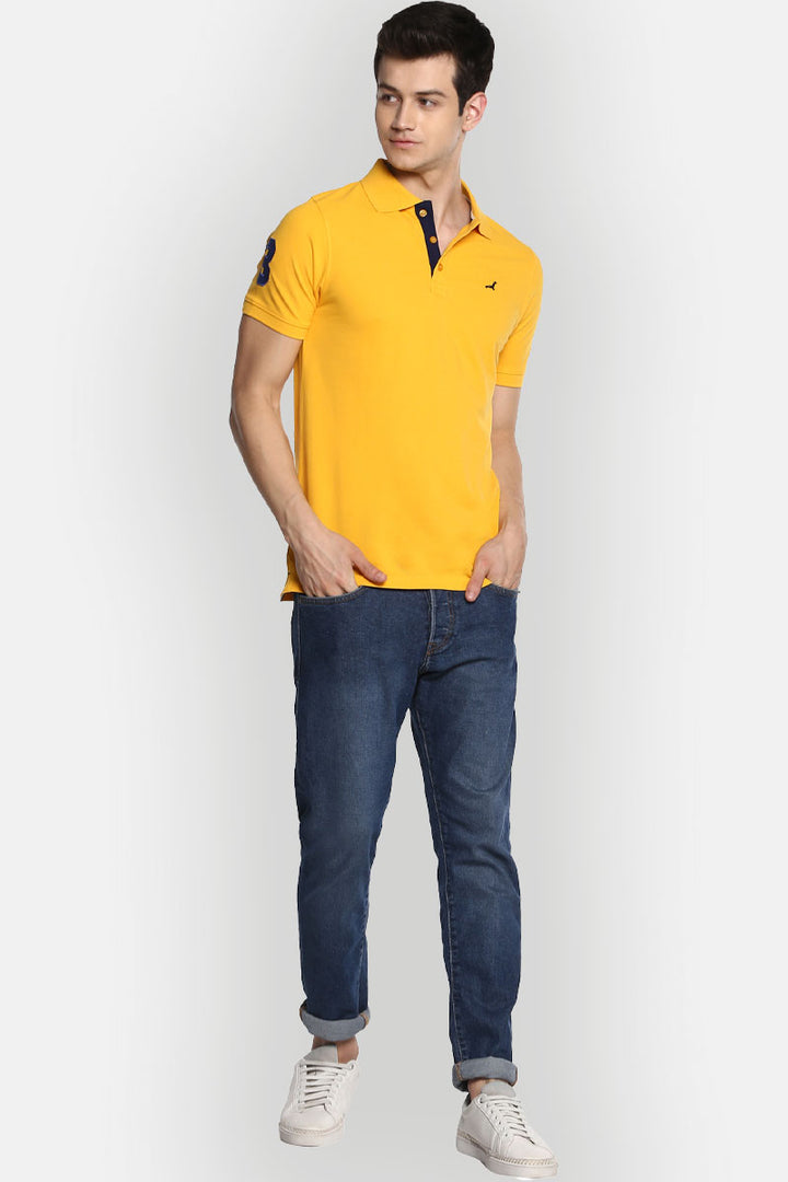 Men's Polo Collar T-Shirt - Amber