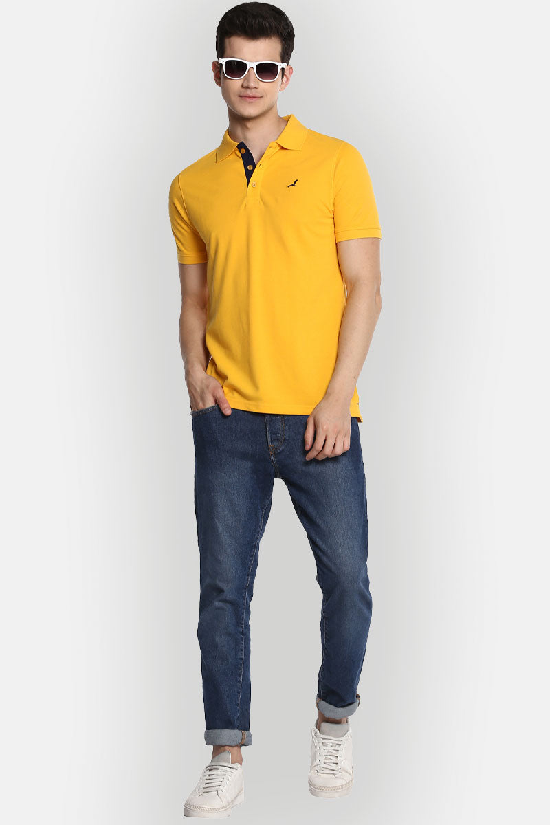 Men's Polo Collar T-Shirt - Amber