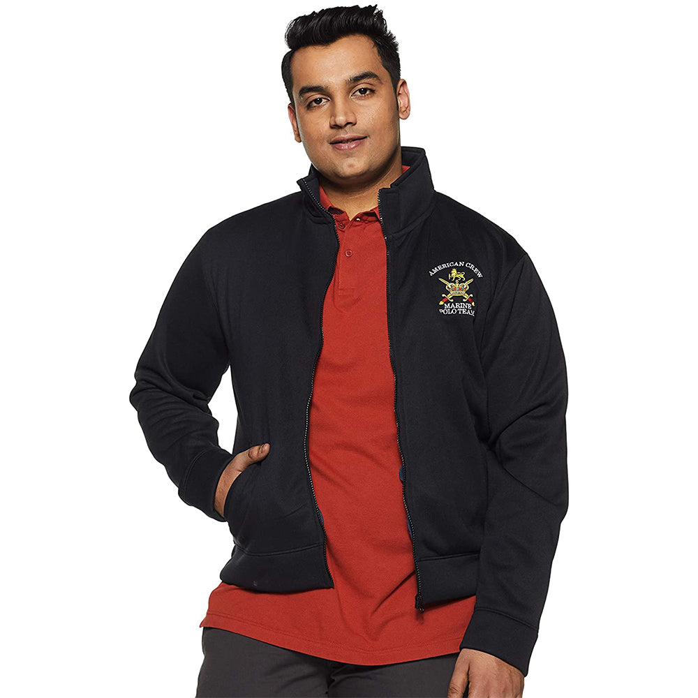 Plus Size Men's Solid Jacket - Black (No Exchange No Return)
