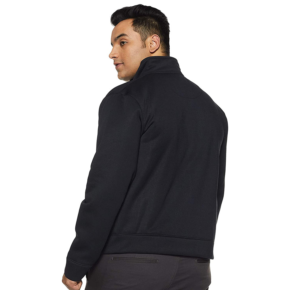 Plus Size Men's Solid Jacket - Black (No Exchange No Return)