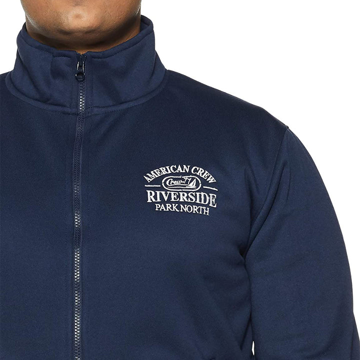 Winter Zipper Jacket For Plus Size Men  - Navy Blue