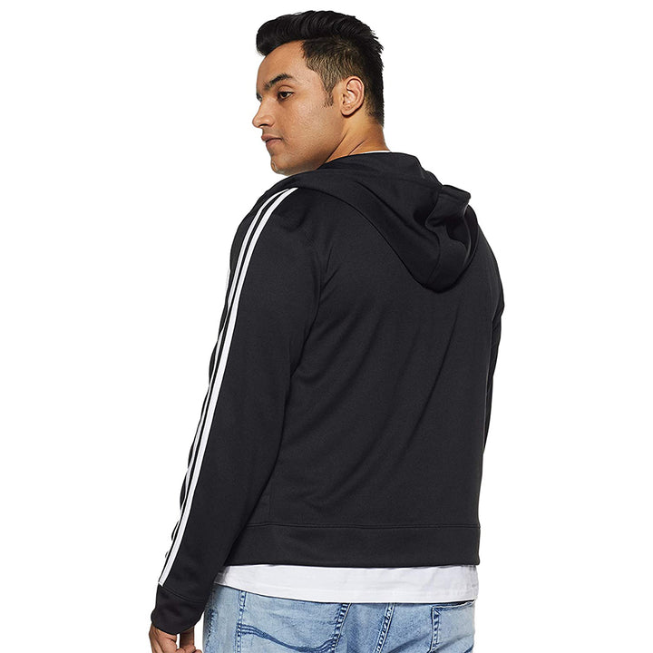 Plus Size Men's Sports Hoodie Jacket - Black (No Exchange No Return)