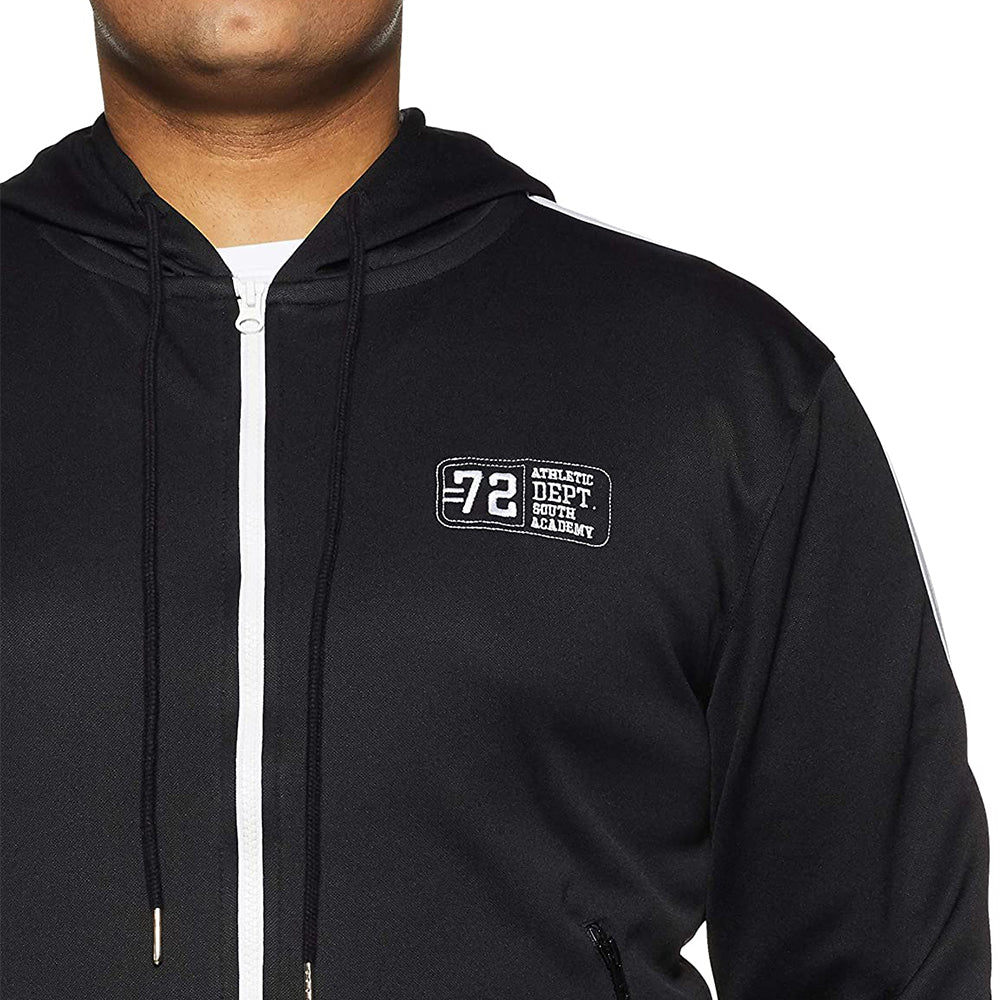 Plus Size Men's Sports Hoodie Jacket - Black (No Exchange No Return)