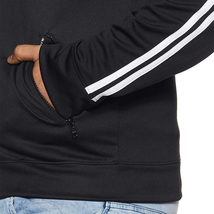 Plus Size Men's Sports Hoodie Jacket - Black (No Exchange No Return)