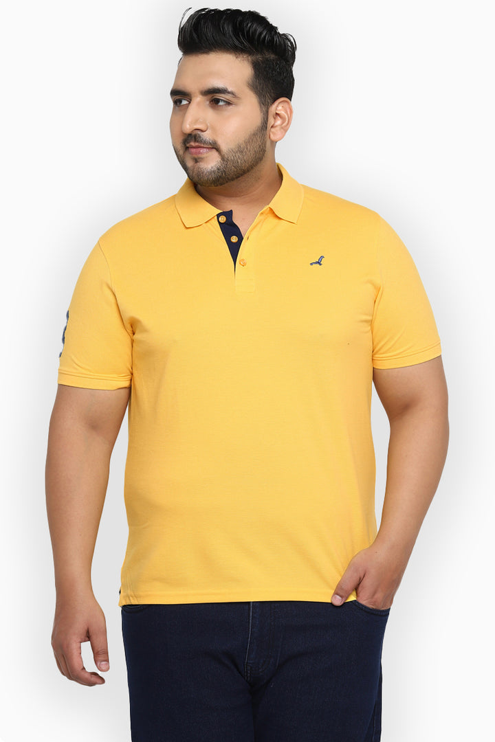 Polo Half Sleeves T-Shirt For Plus Size Men - Aspen Gold