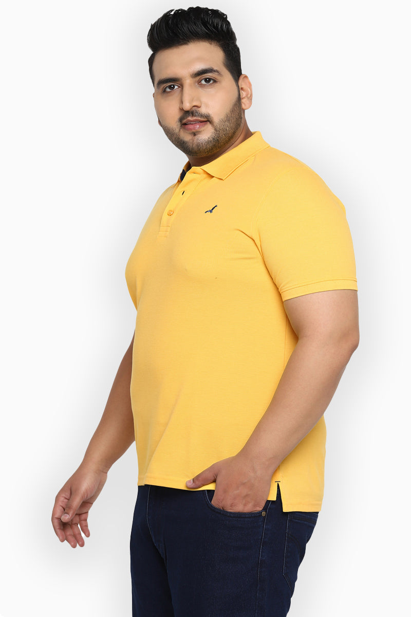 Polo Half Sleeves T-Shirt For Plus Size Men - Aspen Gold