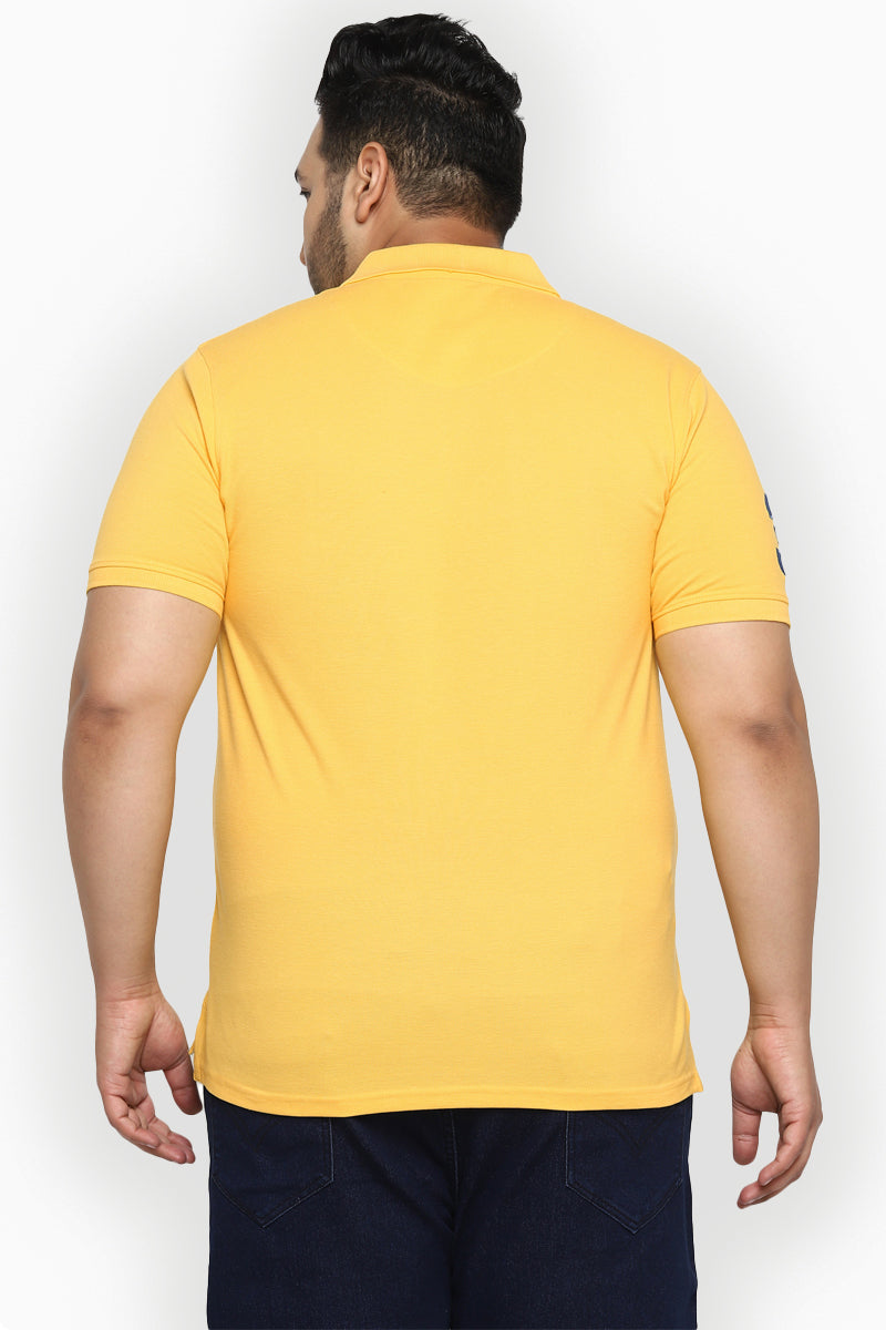 Polo Half Sleeves T-Shirt For Plus Size Men - Aspen Gold