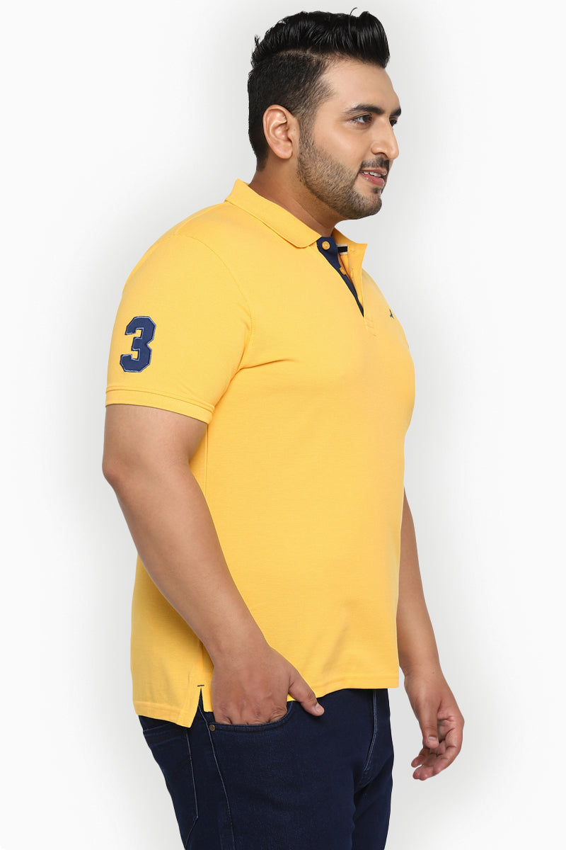 Polo Half Sleeves T-Shirt For Plus Size Men - Aspen Gold