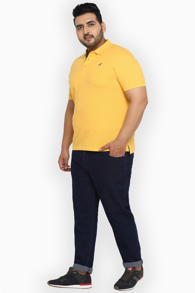 Polo Half Sleeves T-Shirt For Plus Size Men - Aspen Gold