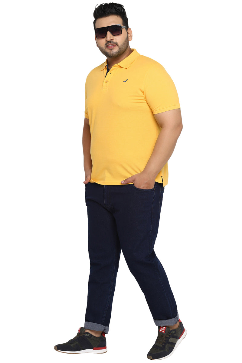 Polo Half Sleeves T-Shirt For Plus Size Men - Aspen Gold