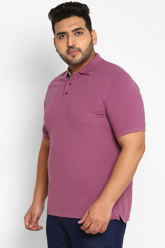 Polo Half Sleeves T-Shirt For Plus Size Men - Purple GumDrop