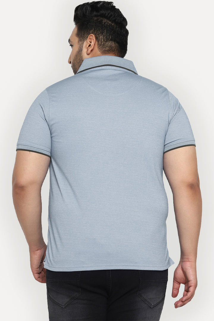 Men's Plus Size Polo Collar T-Shirt - Real Teal