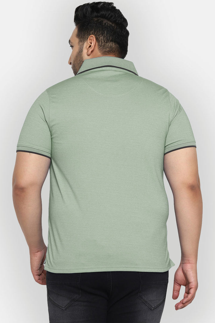 Men's Plus Size Polo Collar T-Shirt - Artichoke Green