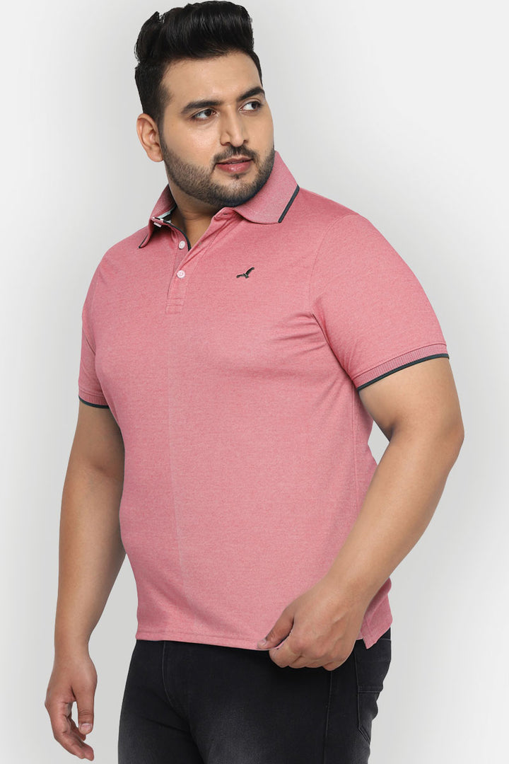 Men's Plus Size Polo Collar T-Shirt - Jester Red AC3045