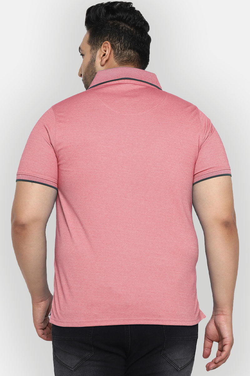 Men's Plus Size Polo Collar T-Shirt - Jester Red AC3045