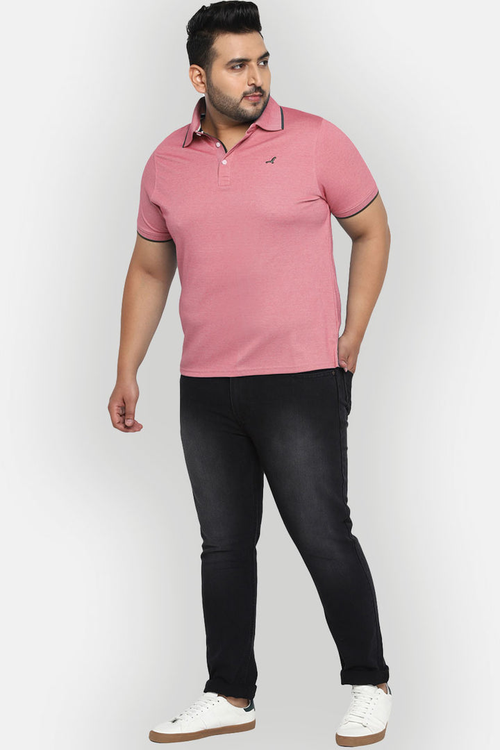 Men's Plus Size Polo Collar T-Shirt - Jester Red AC3045