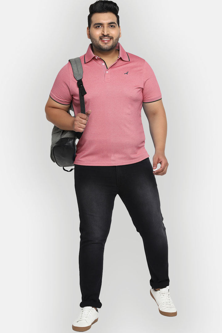 Men's Plus Size Polo Collar T-Shirt - Jester Red AC3045