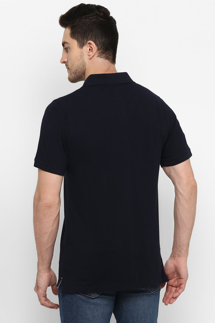 Men's Polo Collar T-Shirt - Dark Navy