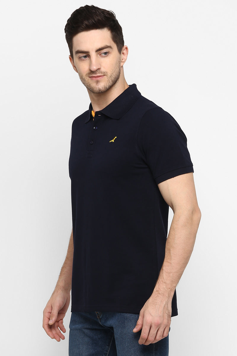 Men's Polo Collar T-Shirt - Dark Navy