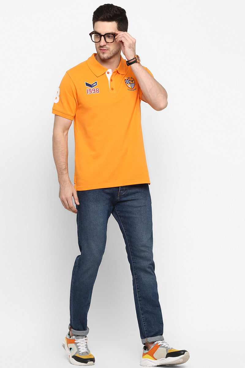 Men's Polo Collar T-Shirt - Blazing Orange