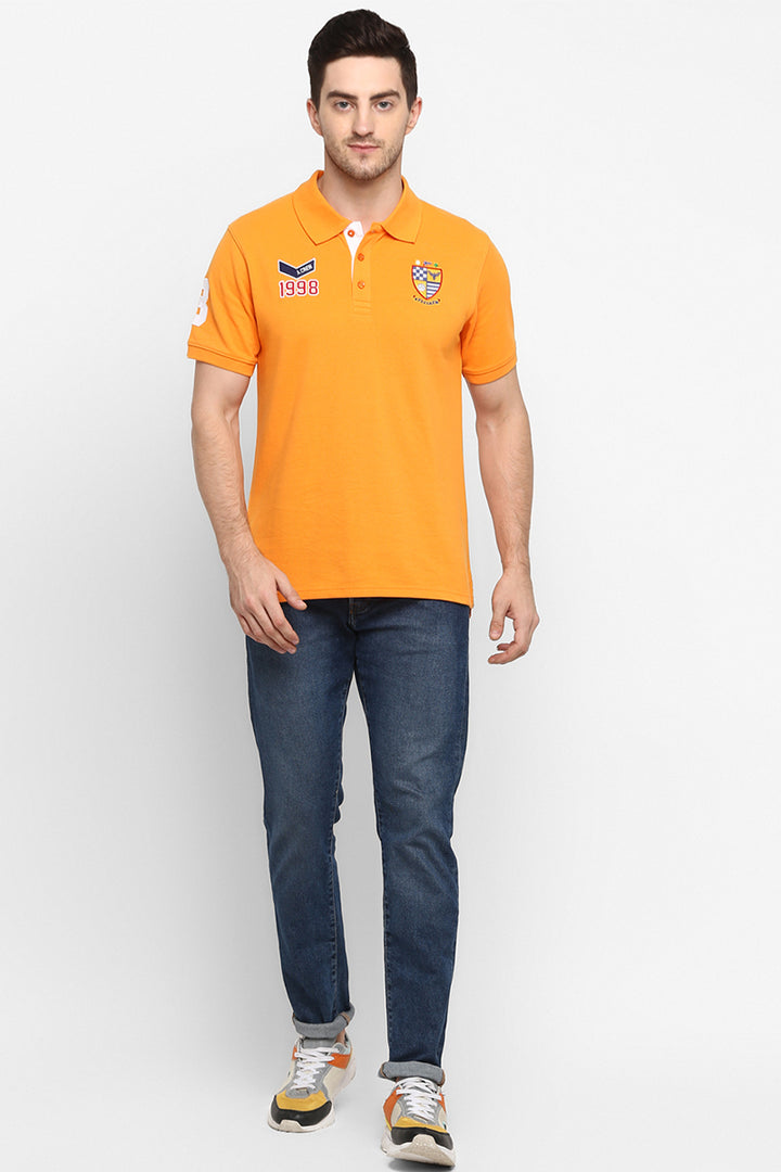 Men's Polo Collar T-Shirt - Blazing Orange