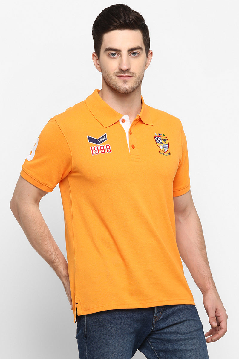 Men's Polo Collar T-Shirt - Blazing Orange