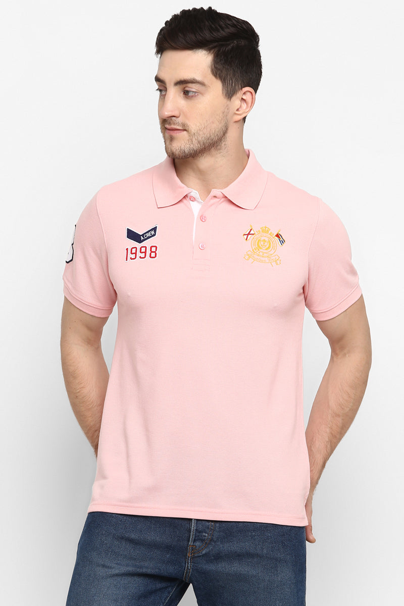 Men's Polo Collar T-Shirt - Pink