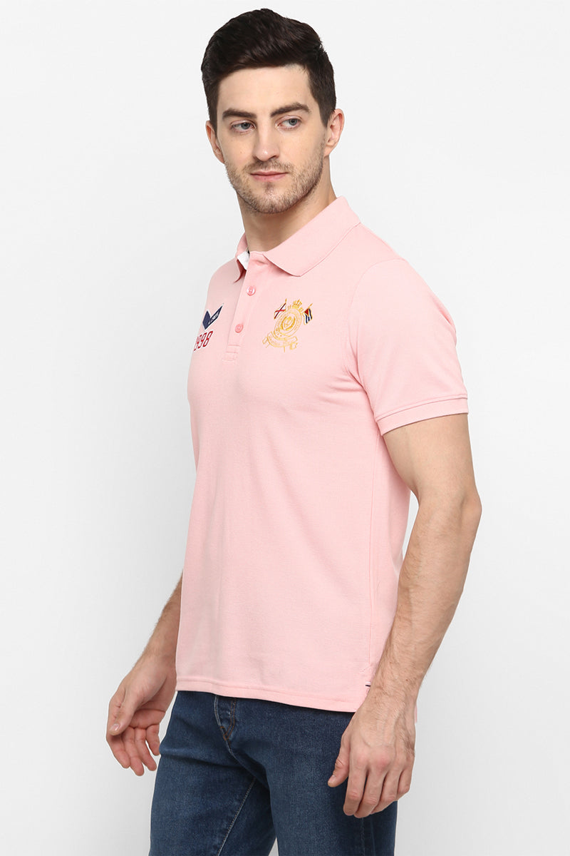 Men's Polo Collar T-Shirt - Pink