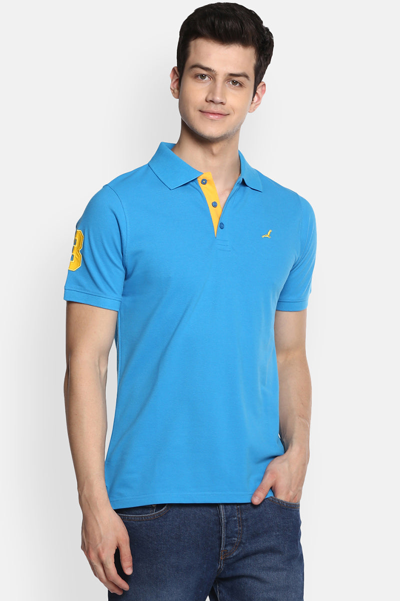 Men's Polo Collar T-Shirt - Dresden Blue