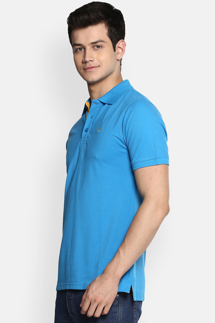 Men's Polo Collar T-Shirt - Dresden Blue