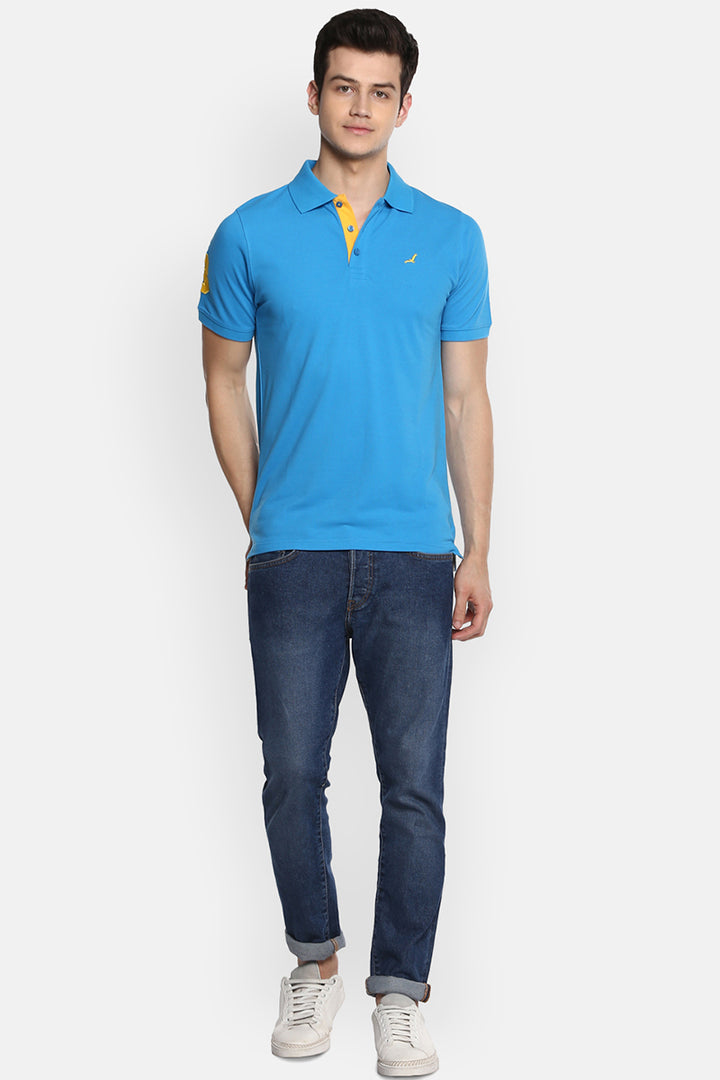 Men's Polo Collar T-Shirt - Dresden Blue